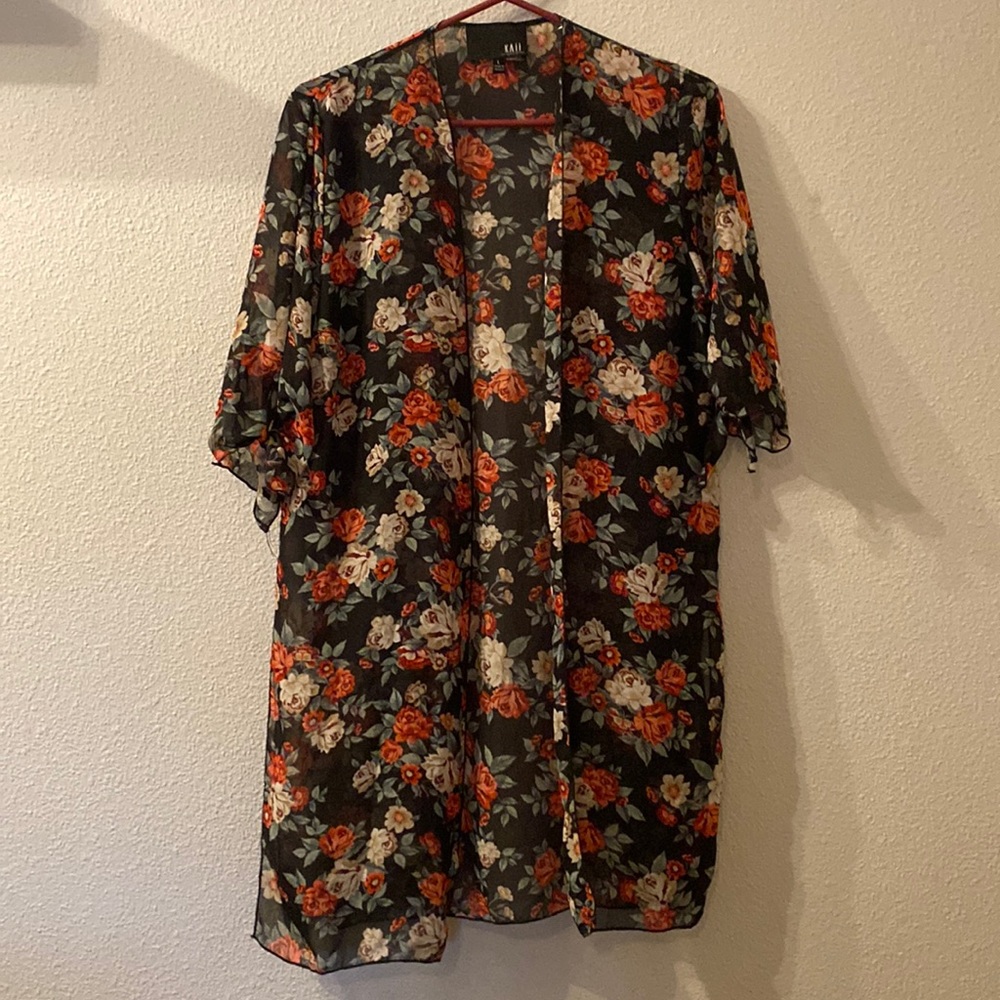 Kaii sheer floral kimono size large